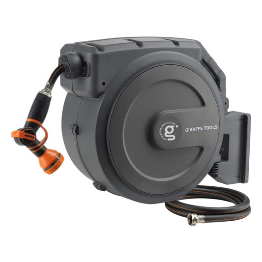 Retractable Garden Hose Reel 1/2" x 130ft | Wall Mount & 180 Degree Swivel Bracket—Slow Return System